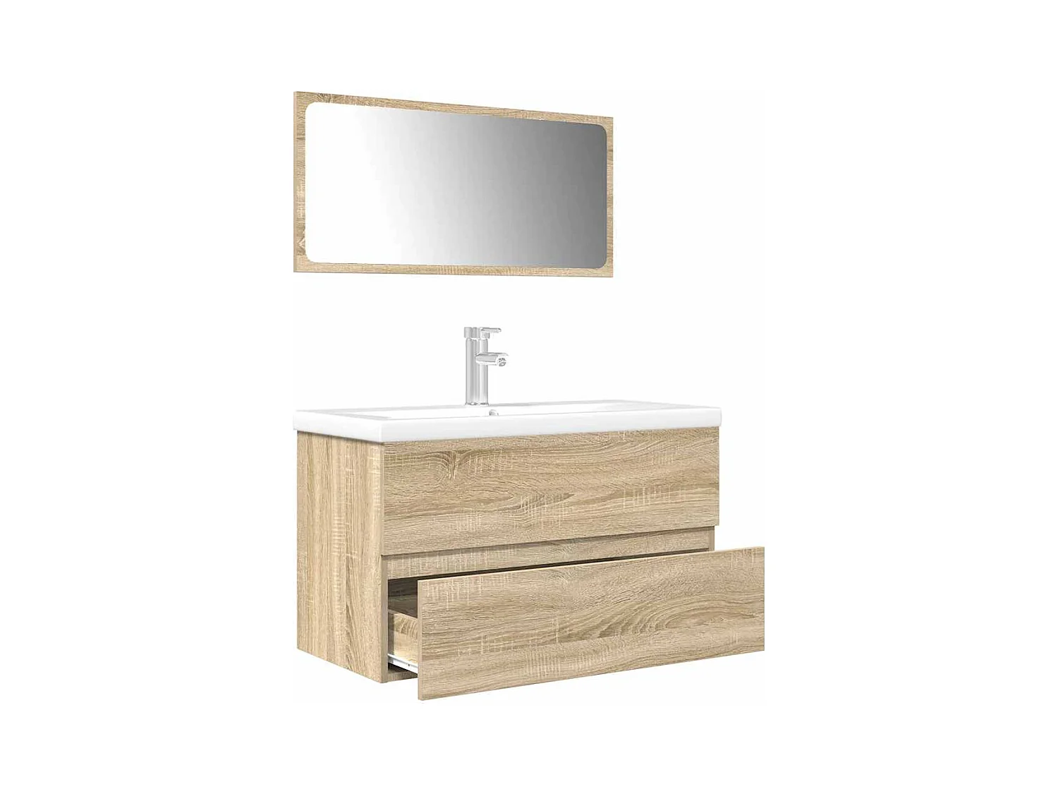 Conjunto de muebles de baño de 3 piezas roble sonoma