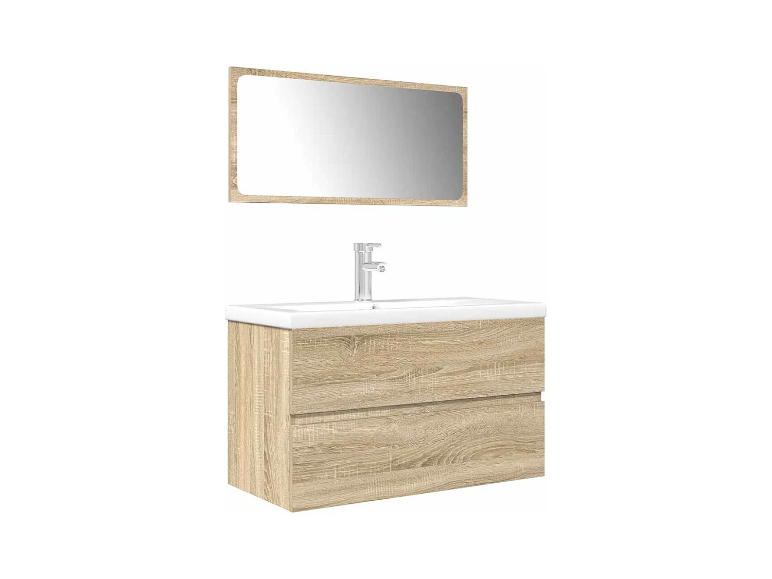 Conjunto de muebles de baño de 3 piezas roble sonoma