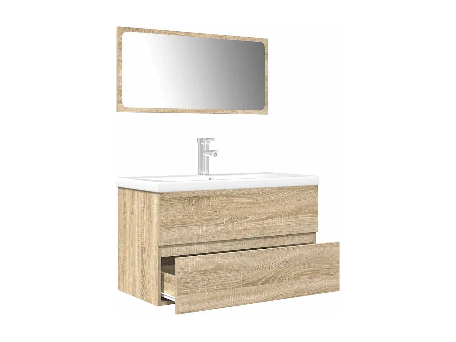 Conjunto de muebles de baño de 3 piezas roble sonoma