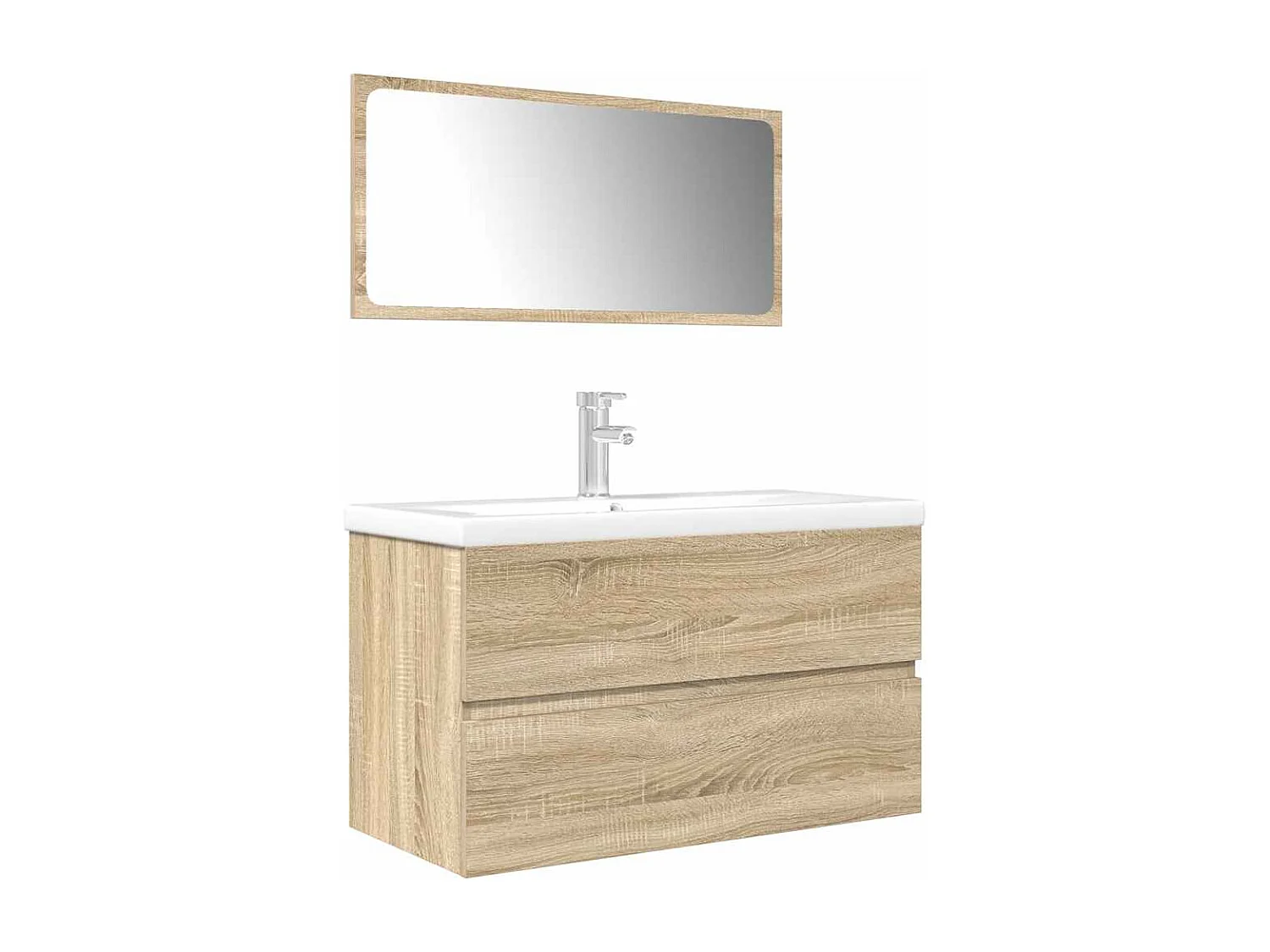 Conjunto de muebles de baño de 3 piezas roble sonoma