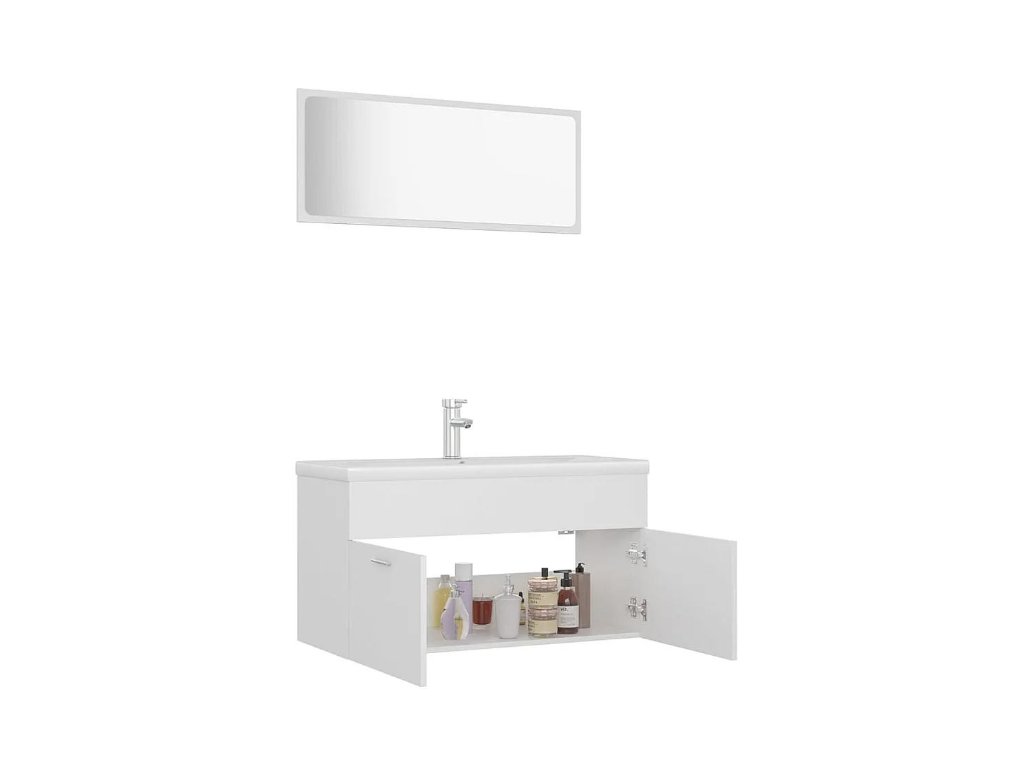 Conjunto de muebles de baño de aglomerado blanco