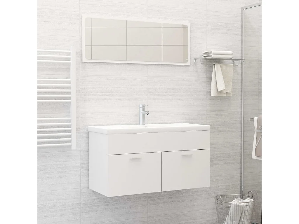Ensemble de meubles de salle de bain Blanc Aggloméré