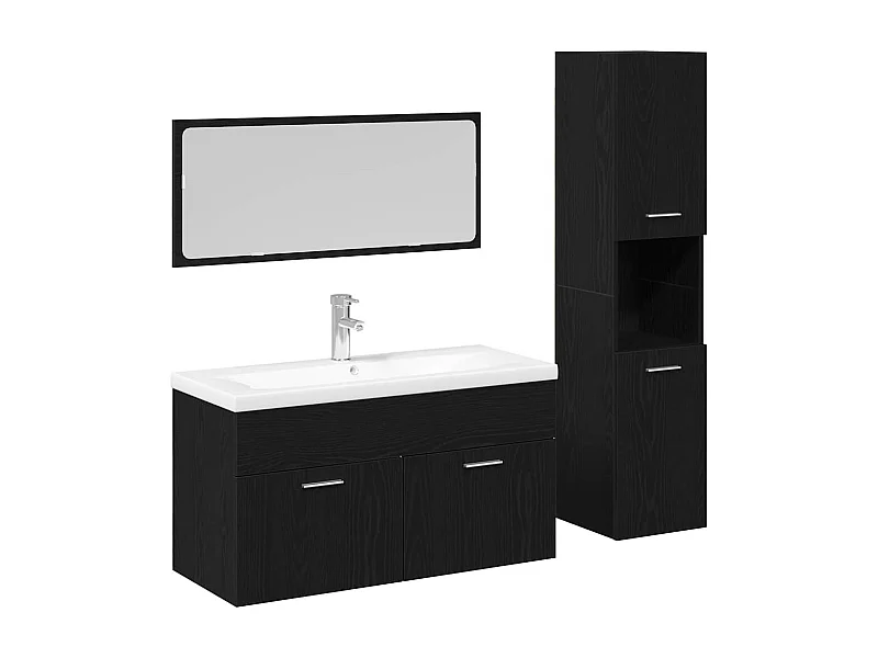 Conjunto de muebles de baño de 2 piezas Roble negro
