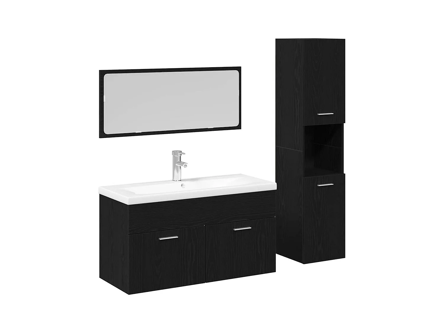Conjunto de muebles de baño de 2 piezas Roble negro