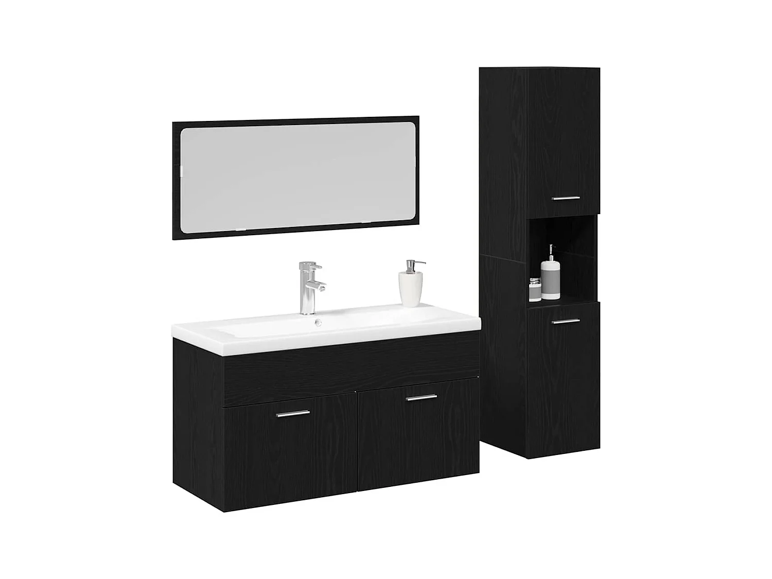 Conjunto de muebles de baño de 2 piezas Roble negro