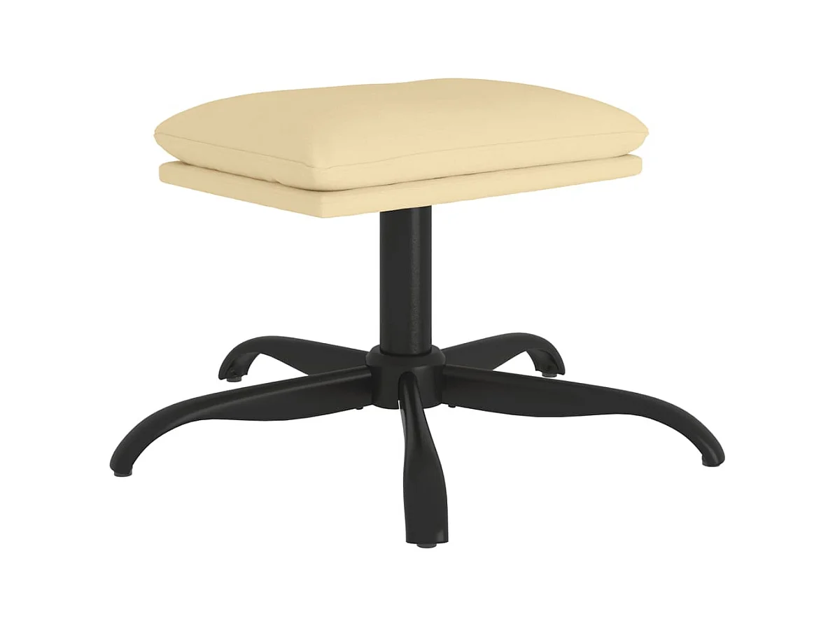 Poggiapiedi Bianco Crema 60x60x36 cm Velluto