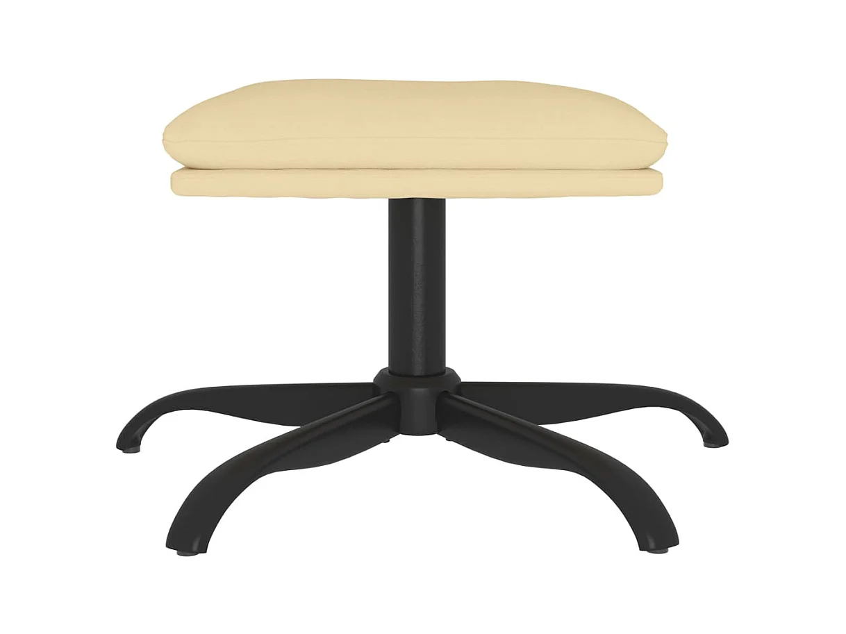 Poggiapiedi Bianco Crema 60x60x36 cm Velluto