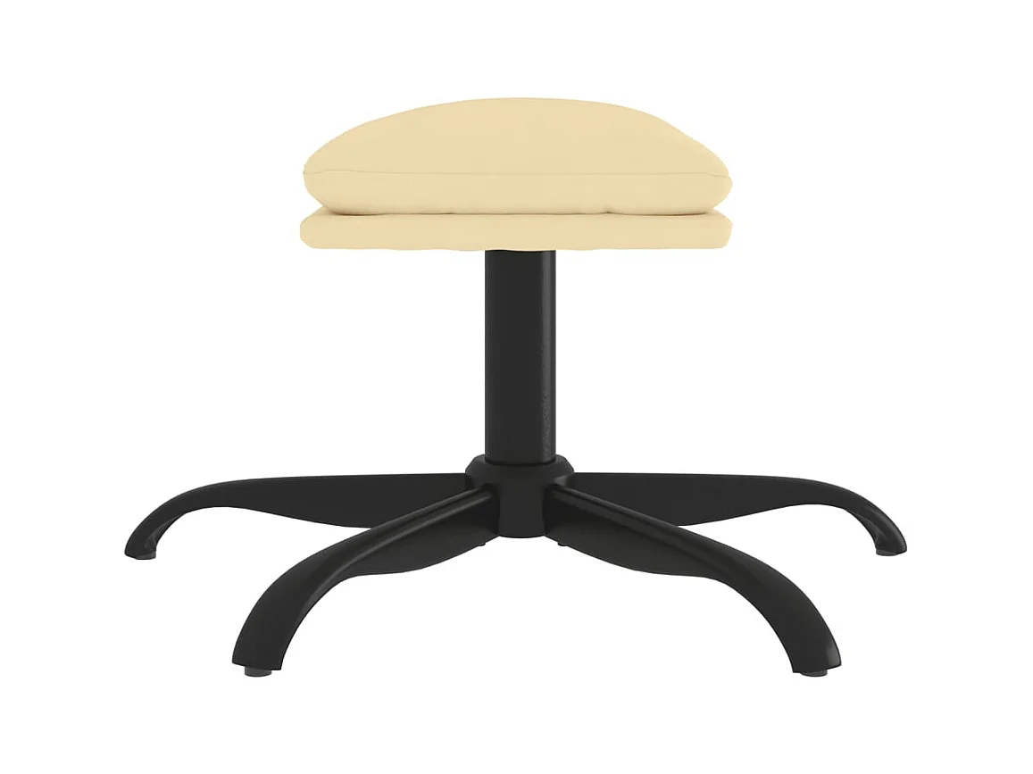 Poggiapiedi Bianco Crema 60x60x36 cm Velluto