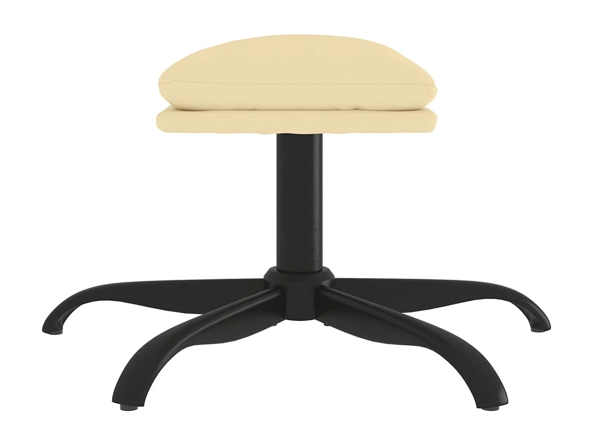 Poggiapiedi Bianco Crema 60x60x36 cm Velluto