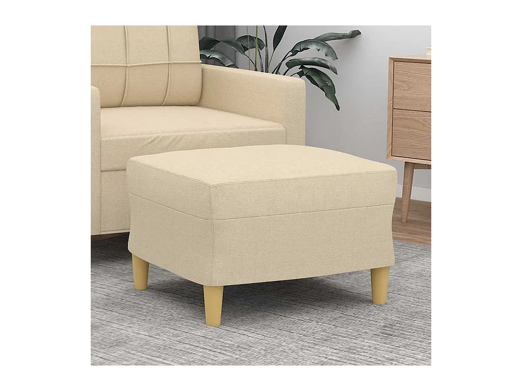 Crèmekleurige voetenbank 60x50x41 cm stof