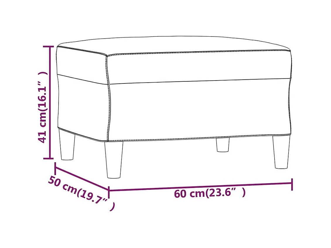 Crèmekleurige voetenbank 60x50x41 cm stof