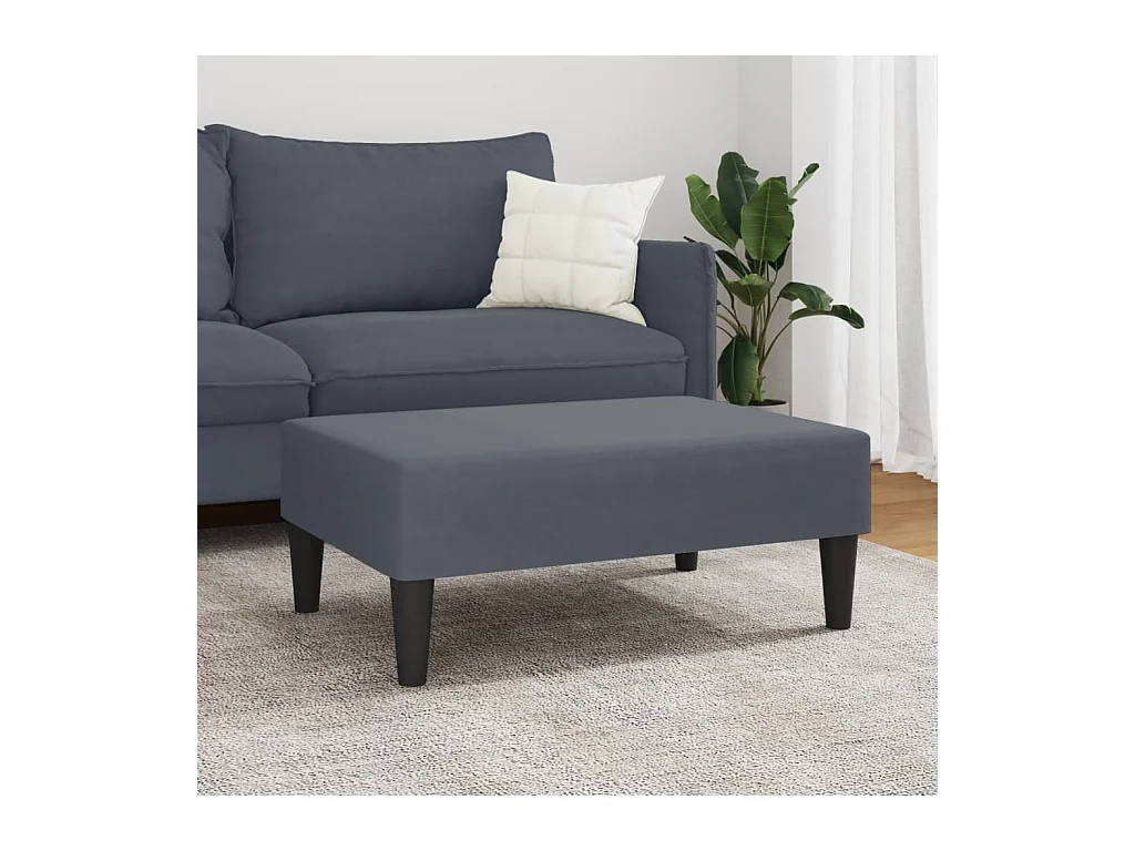 Poggiapiedi grigio scuro 77x55x31 cm in velluto