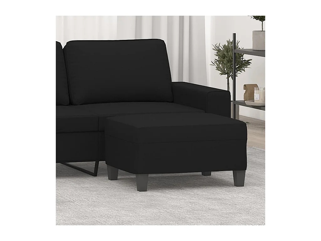 Poggiapiedi Nero 70x55x41 cm Tessuto Microfibra