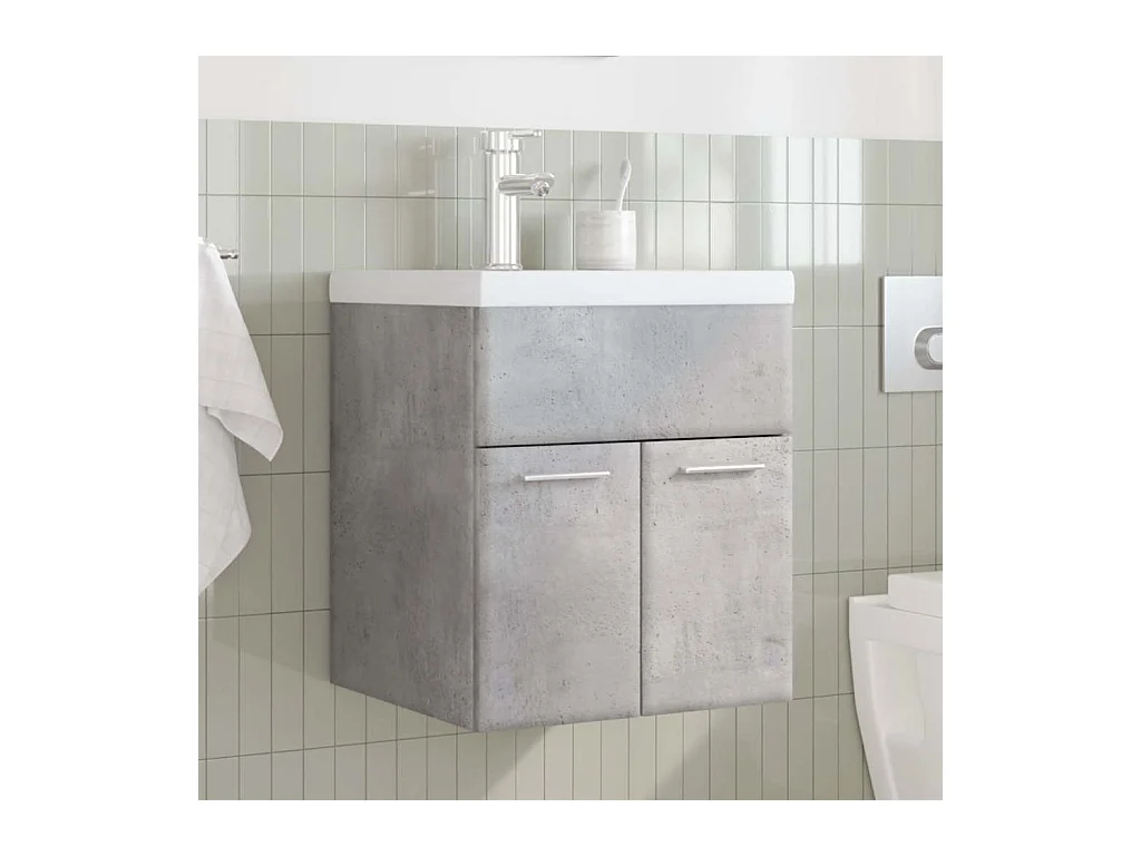 2-teiliges Badmöbel-Set Betongrau
