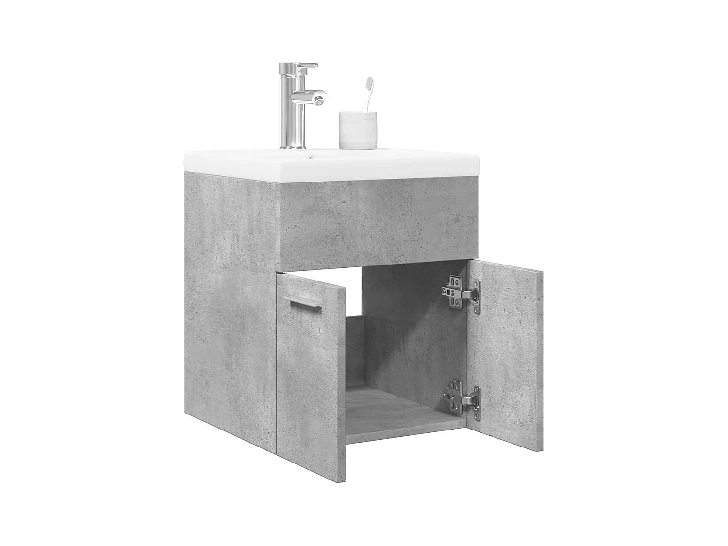 Ensemble de meubles de salle de bain 2 pcs gris béton