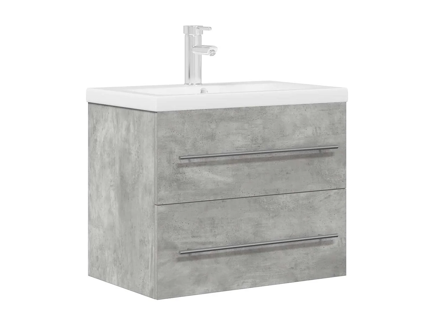 Set di mobili da bagno 2 pezzi grigio cemento