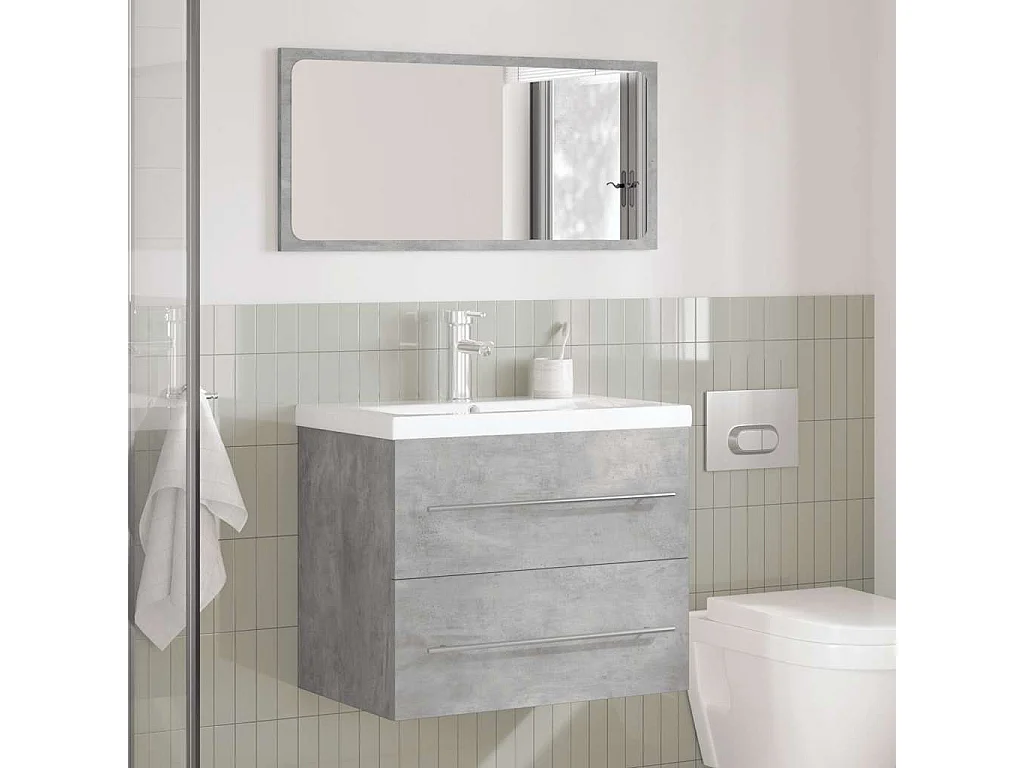 Set di mobili da bagno 2 pezzi grigio cemento