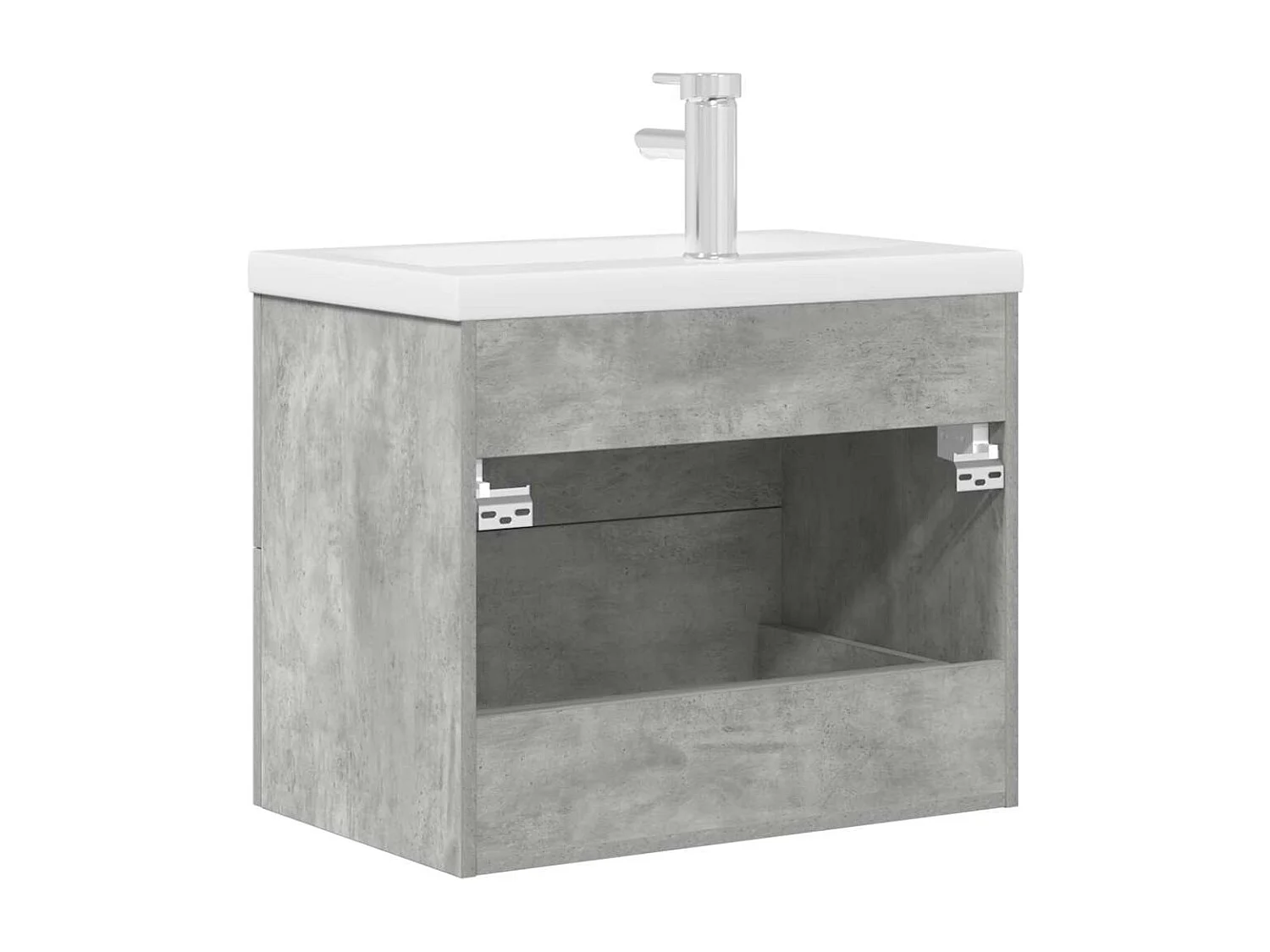 Set di mobili da bagno 2 pezzi grigio cemento