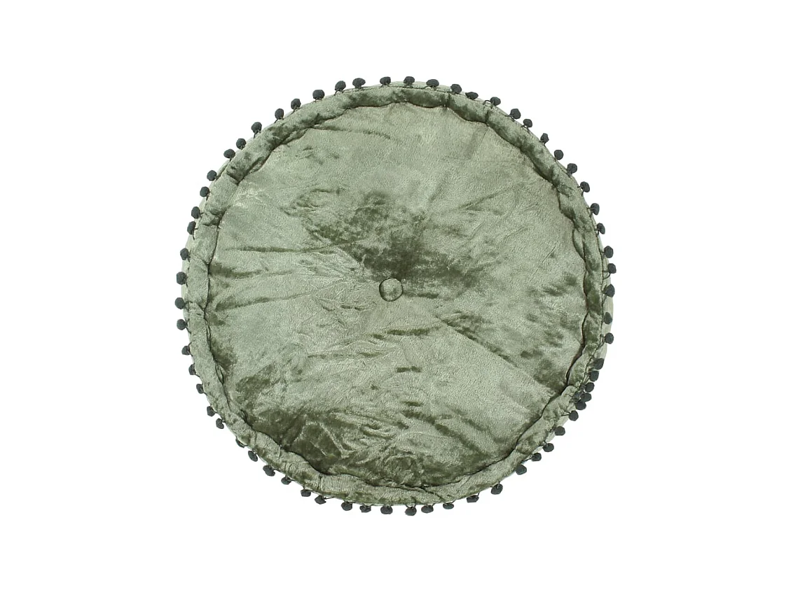 Pouf rotondo in velluto 40x20 cm verde