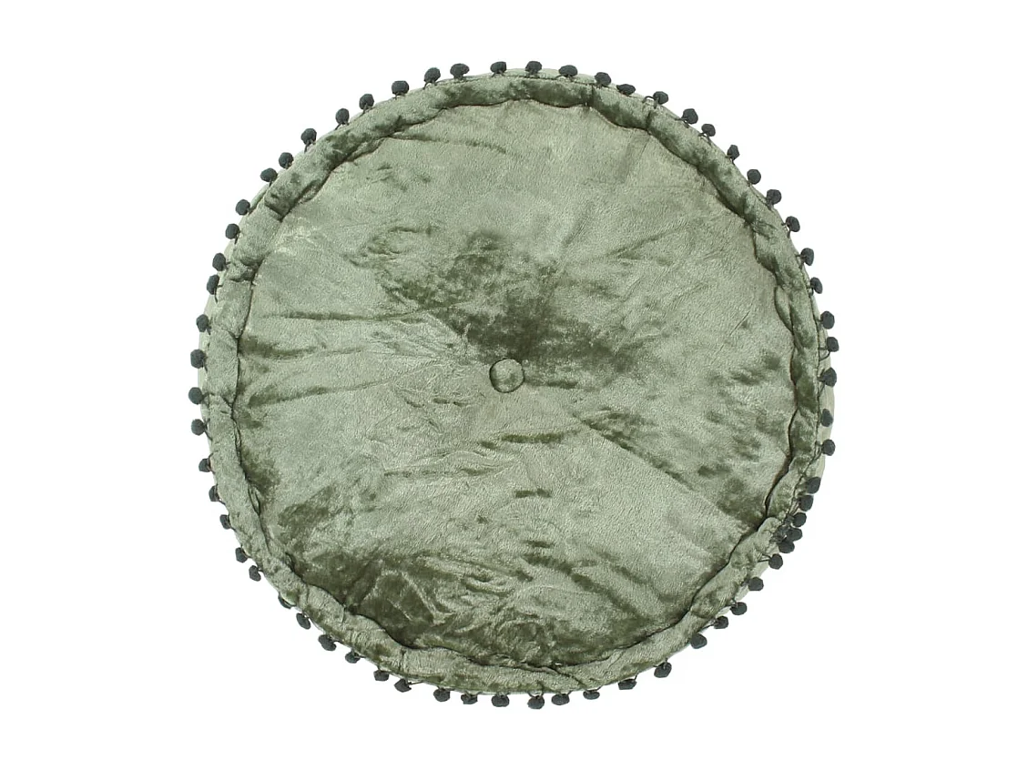 Pouf Rond Velours 40x20 cm Vert