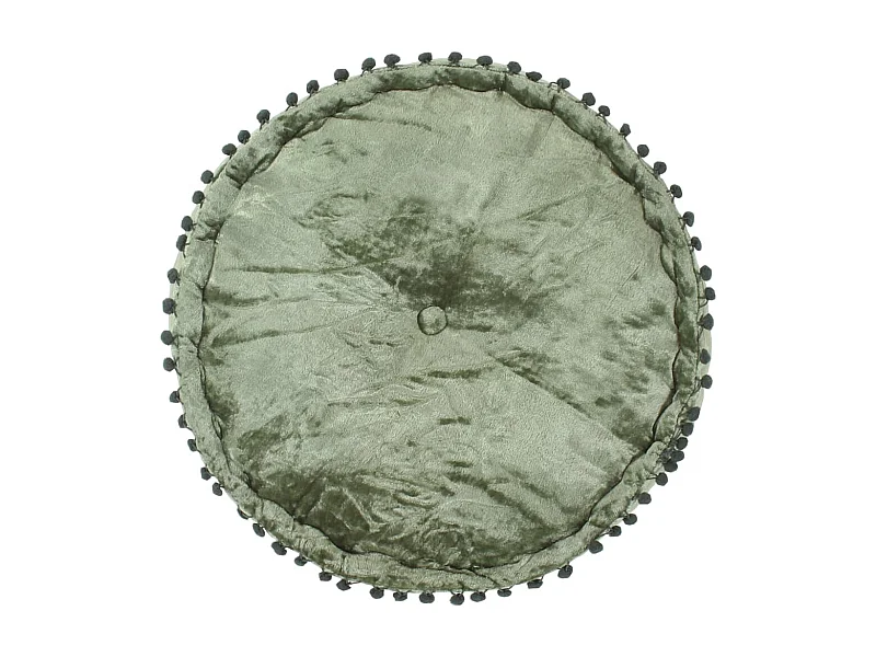 Pouf Rond Velours 40x20 cm Vert