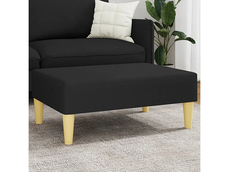 Schwarze Fußstütze 77x55x31 cm Stoff