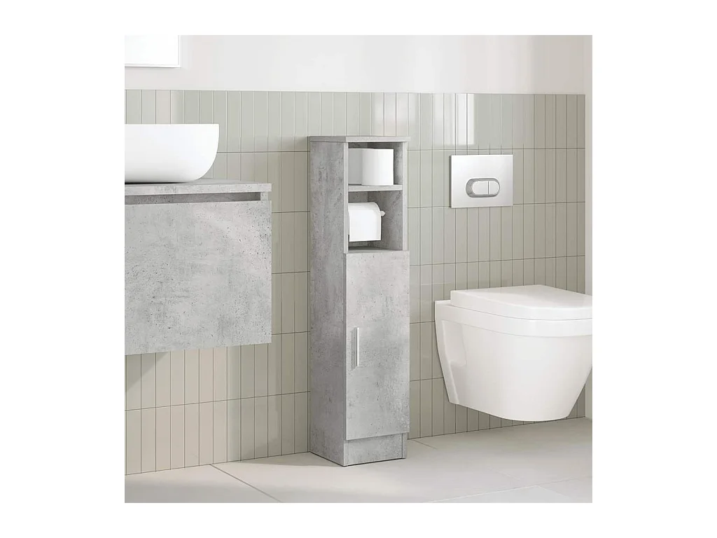 Badkamerkast met betongrijze rolhouder