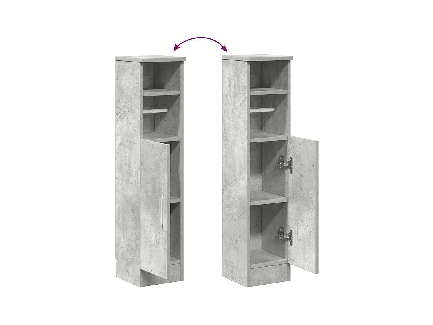 Badkamerkast met betongrijze rolhouder