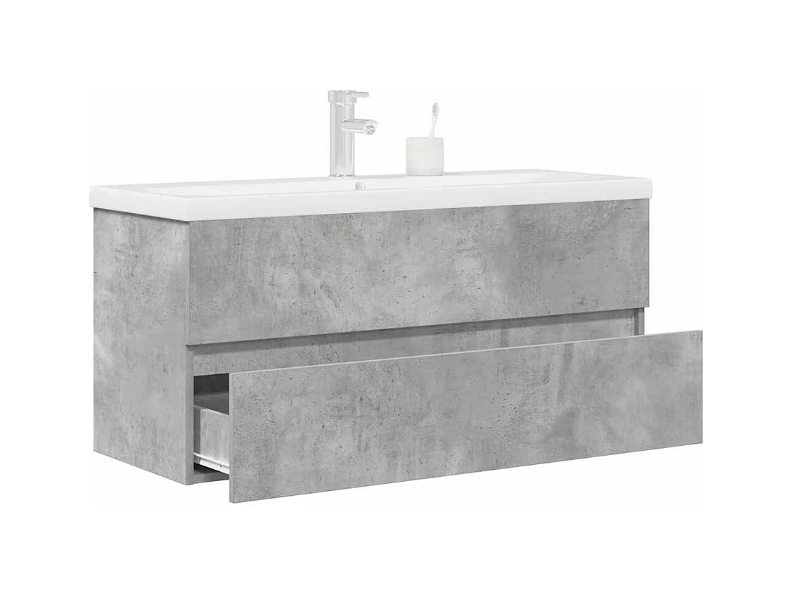 Ensemble de meubles de salle de bain 2 pcs gris béton