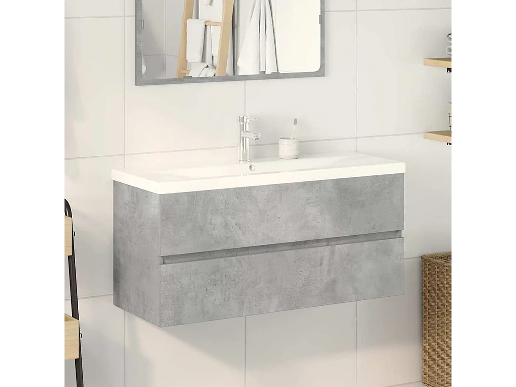 2-delige badkamermeubelset betongrijs