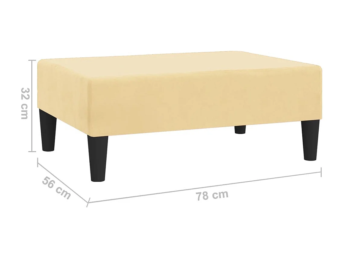 Poggiapiedi Crema 78x56x32 cm Velluto
