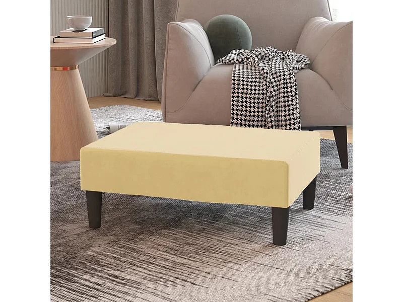 Poggiapiedi Crema 78x56x32 cm Velluto
