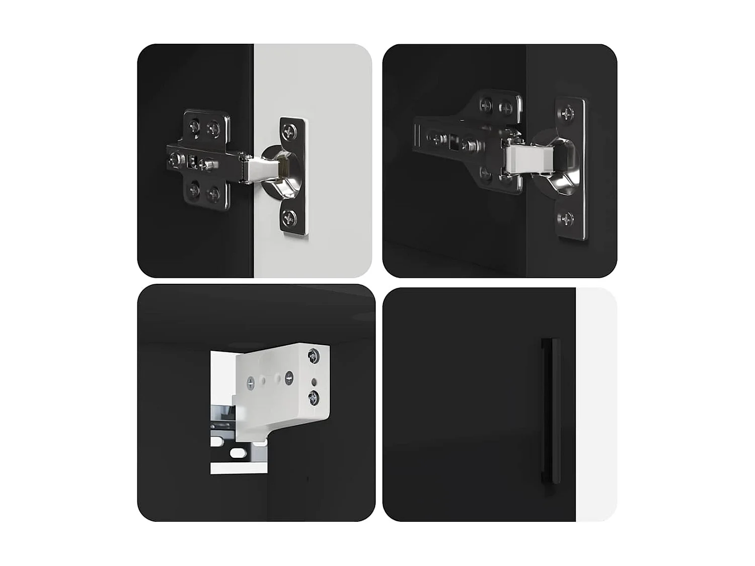 Ensemble de mobilier de salle de bain avec tiroir 4 pcs Noir