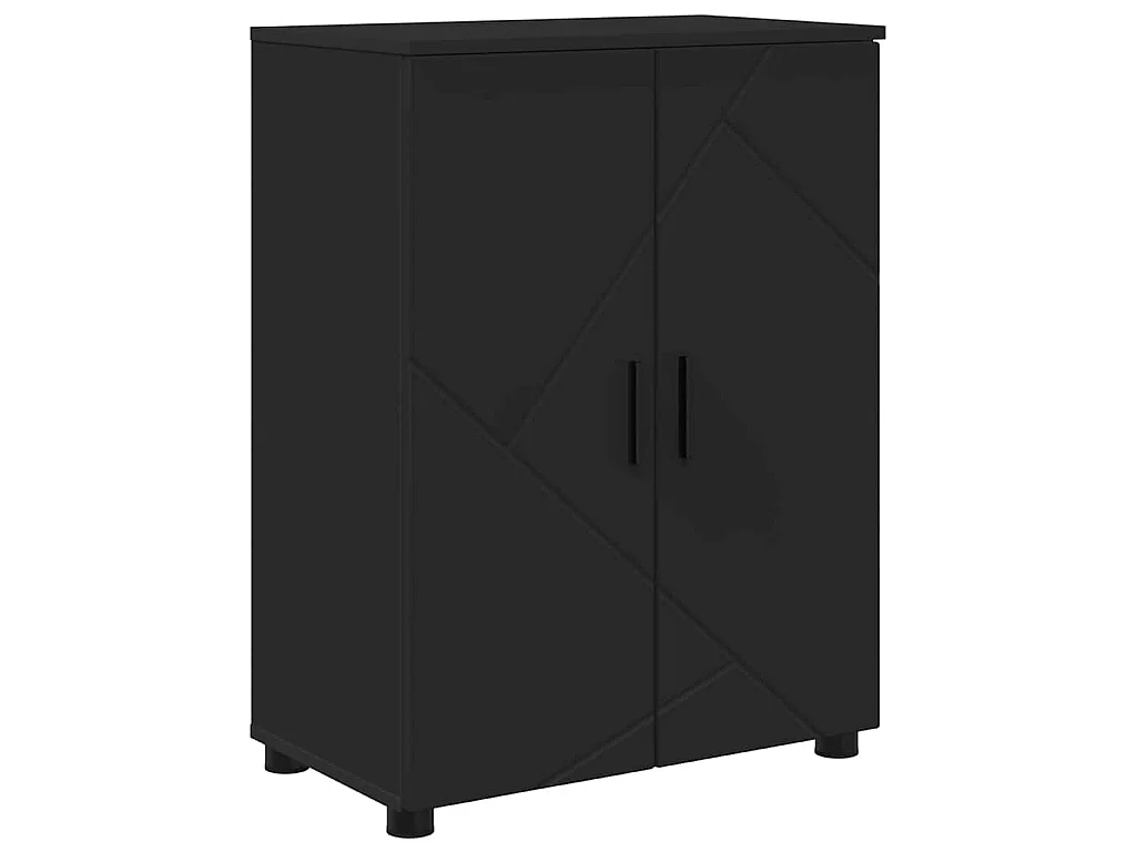Set di mobili da bagno con cassetto 4 pezzi nero