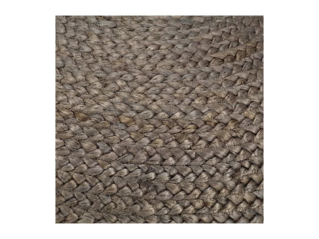 Handgemaakte poef lichtgrijs 45 x 30 cm jute