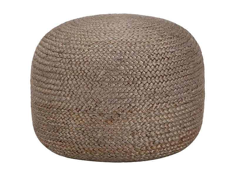 Pouf fatto a mano grigio chiaro 45 x 30 cm in juta