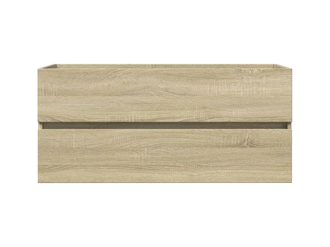 Juego de muebles de baño de 2 piezas de cerámica y madera de ingeniería