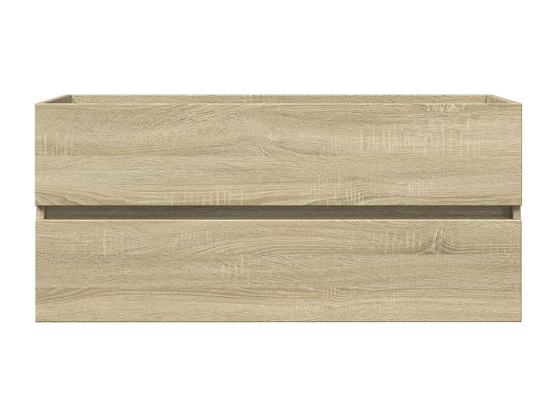 Juego de muebles de baño de 2 piezas de cerámica y madera de ingeniería