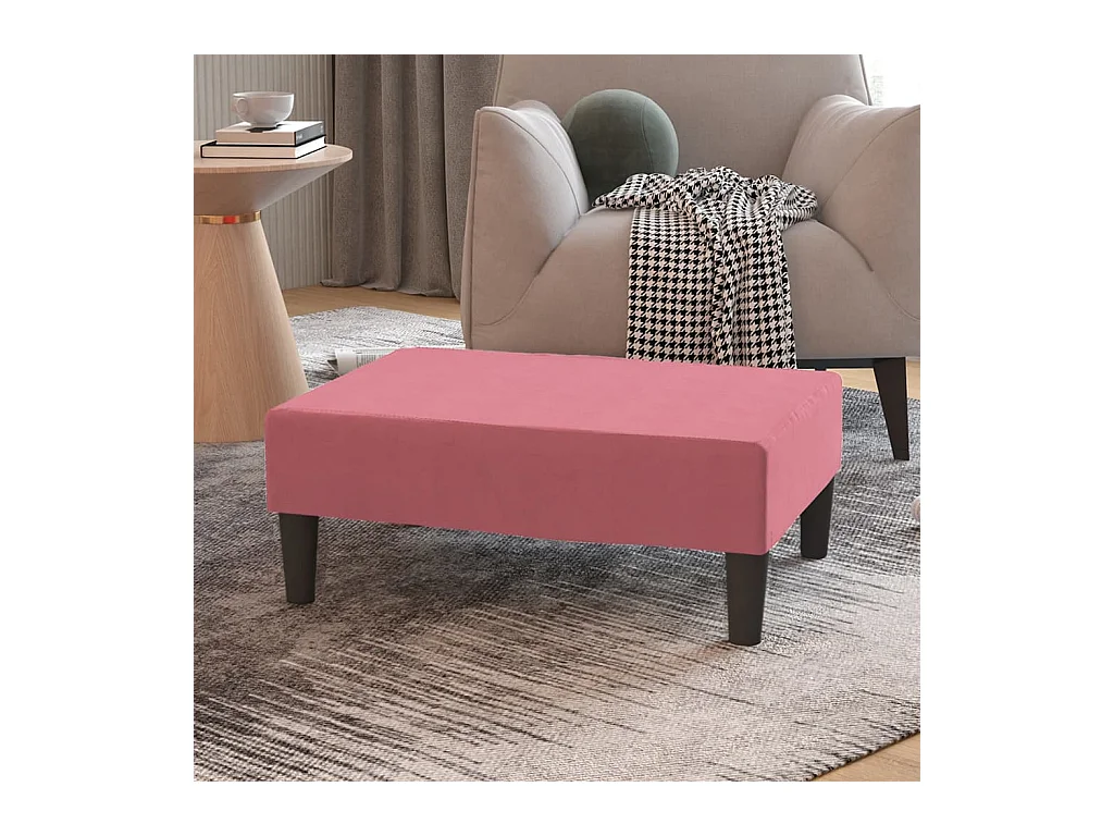 Roze voetenbank 78x56x32 cm fluweel