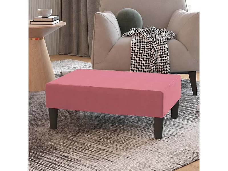 Poggiapiedi rosa 78x56x32 cm in velluto