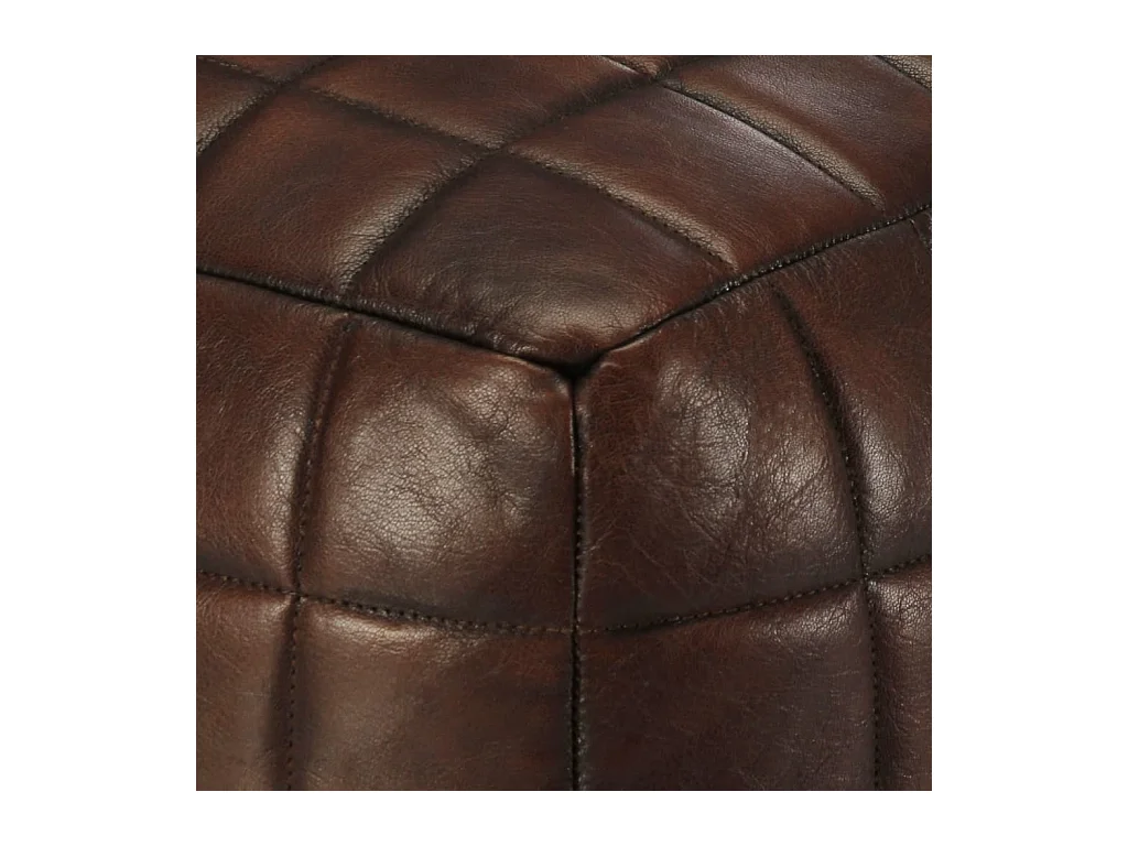 Pouf 40 x 40 x 40 cm Marrone scuro Vera pelle di capra