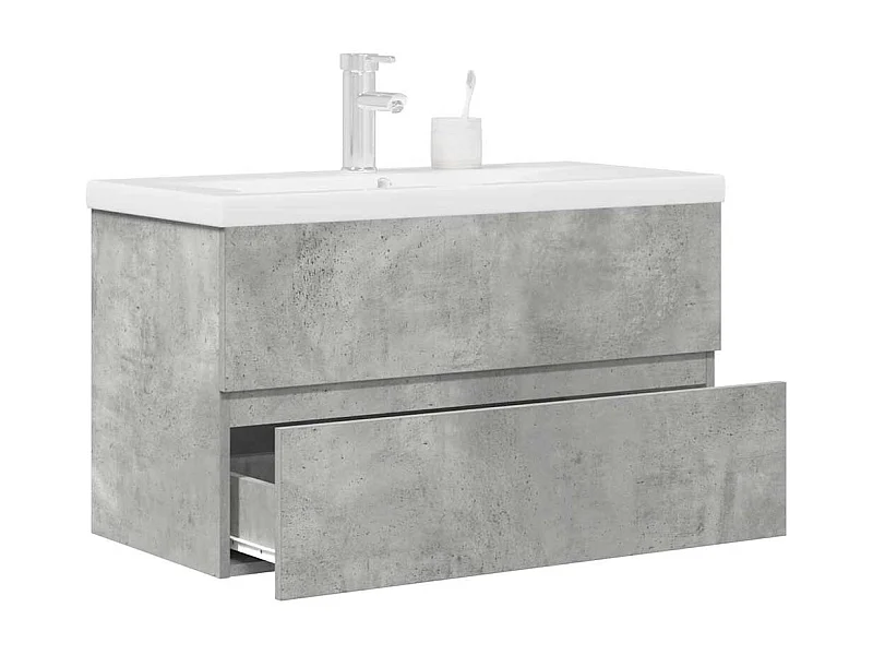 Set di mobili da bagno 2 pezzi grigio cemento