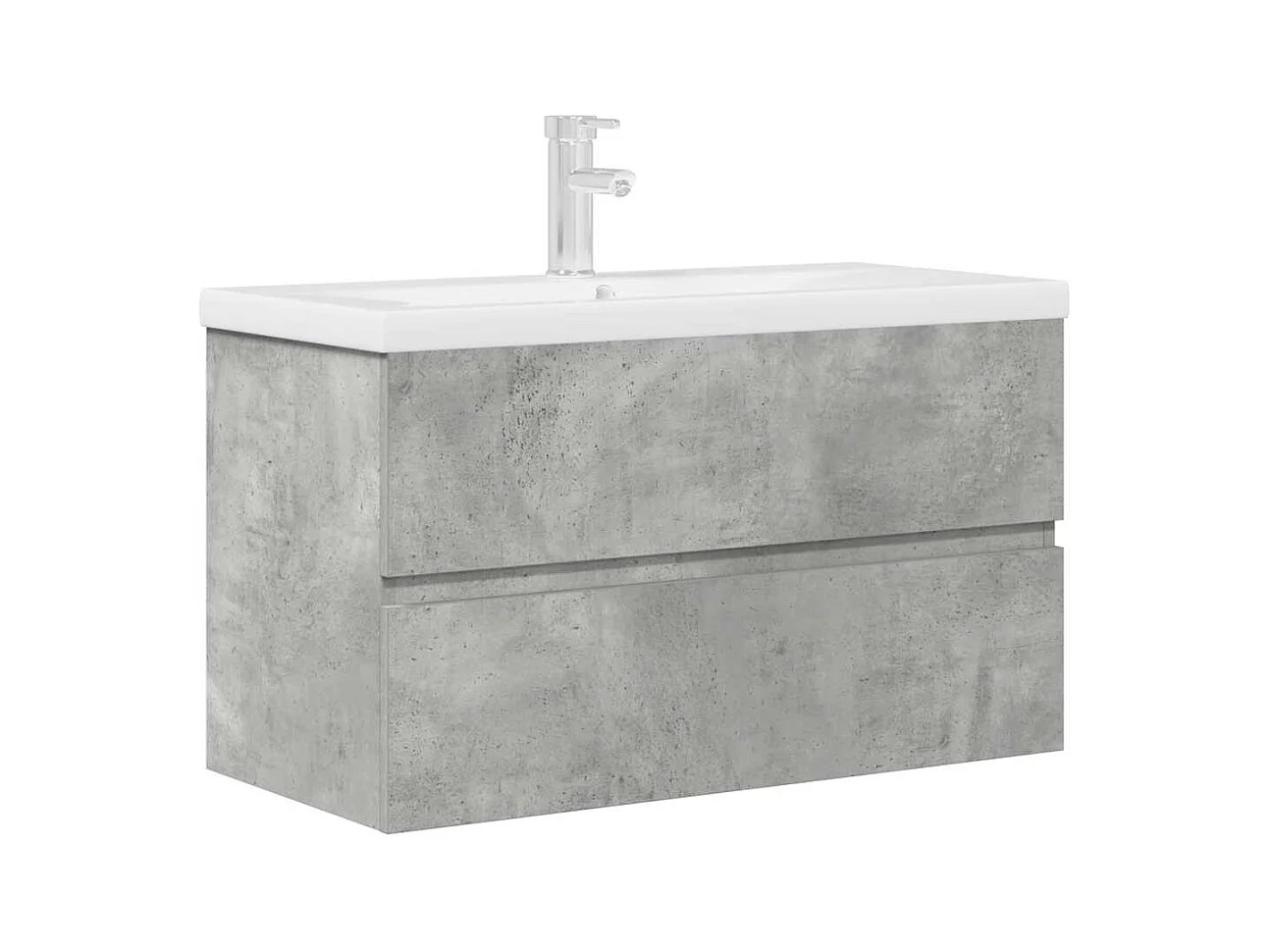Set di mobili da bagno 2 pezzi grigio cemento