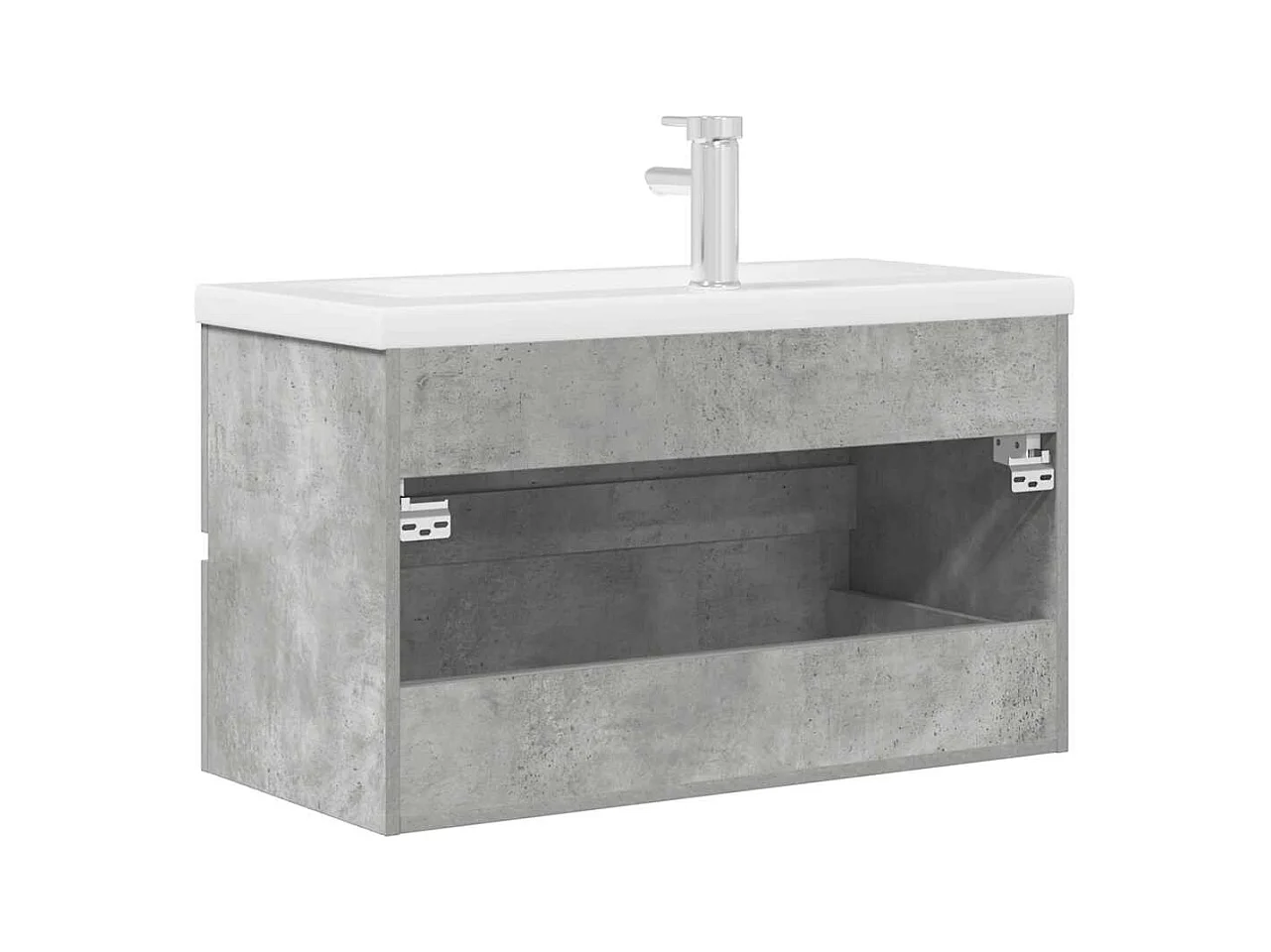 Set di mobili da bagno 2 pezzi grigio cemento