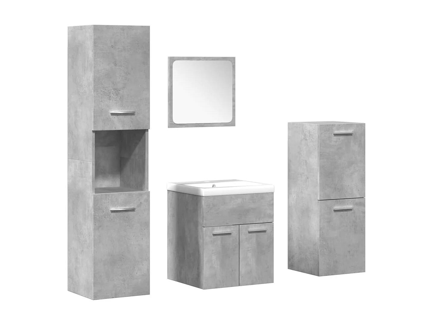 5-delige badkamermeubelset betongrijs