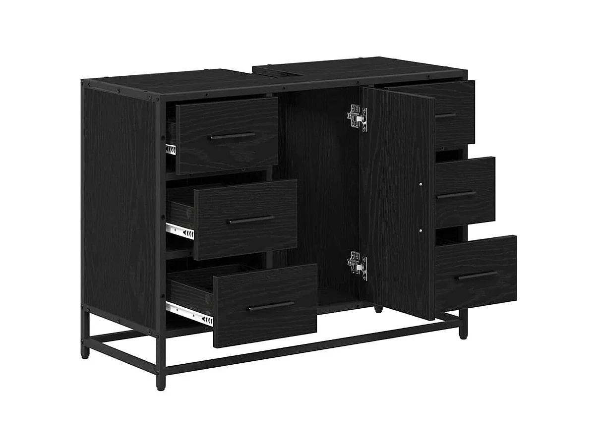 Mueble de baño de roble negro 80 x 33 x 60 cm