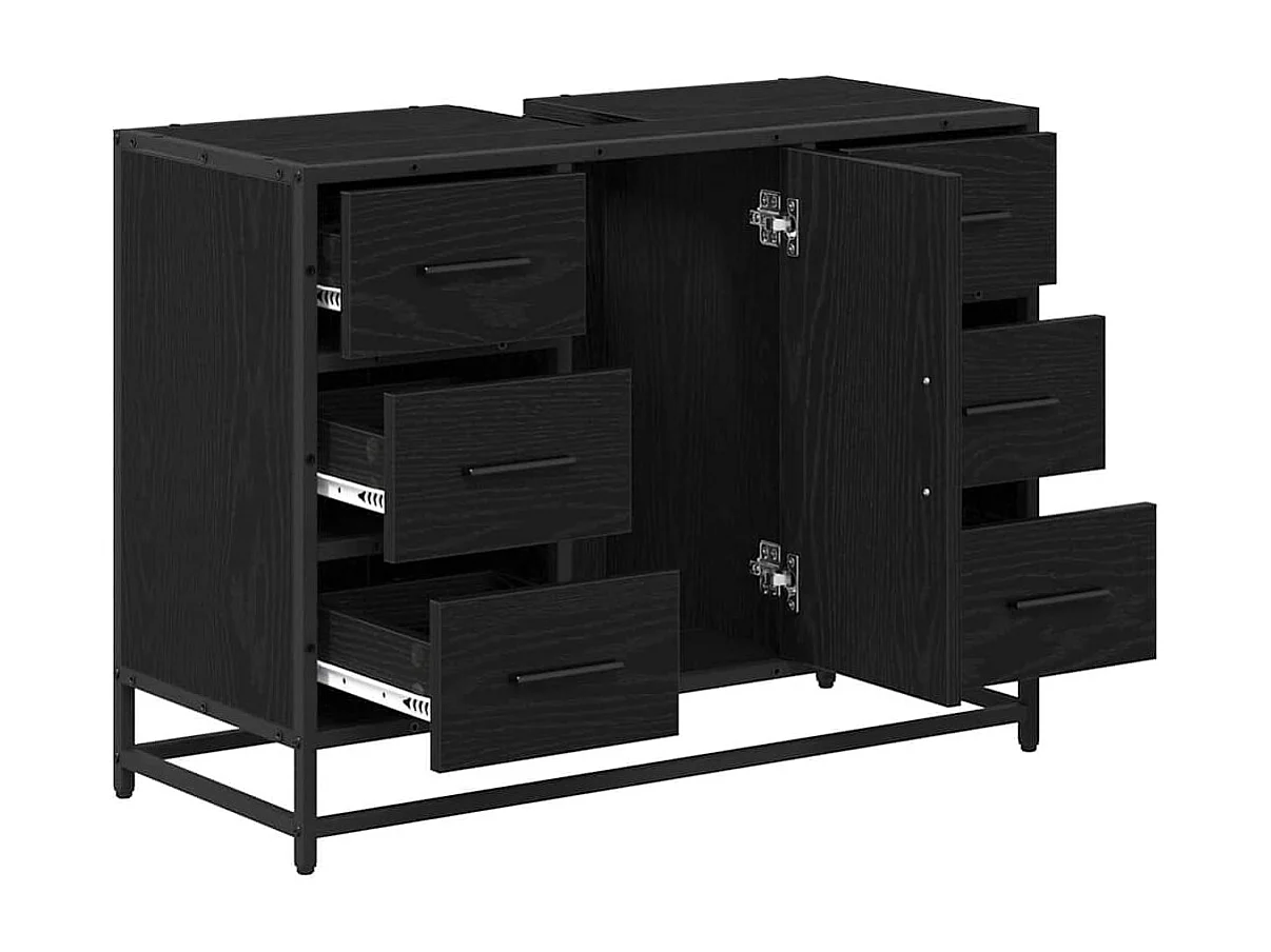 Mueble de baño de roble negro 80 x 33 x 60 cm