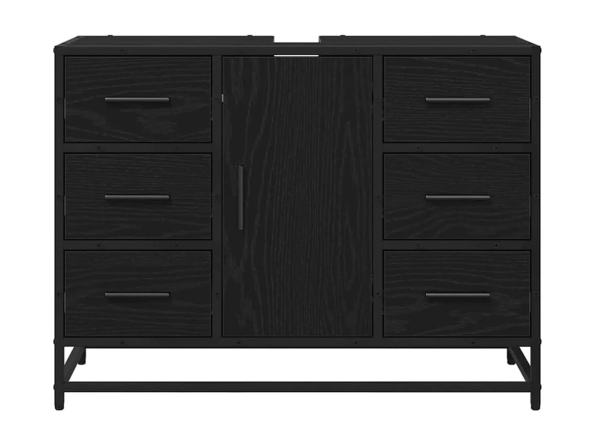 Mueble de baño de roble negro 80 x 33 x 60 cm