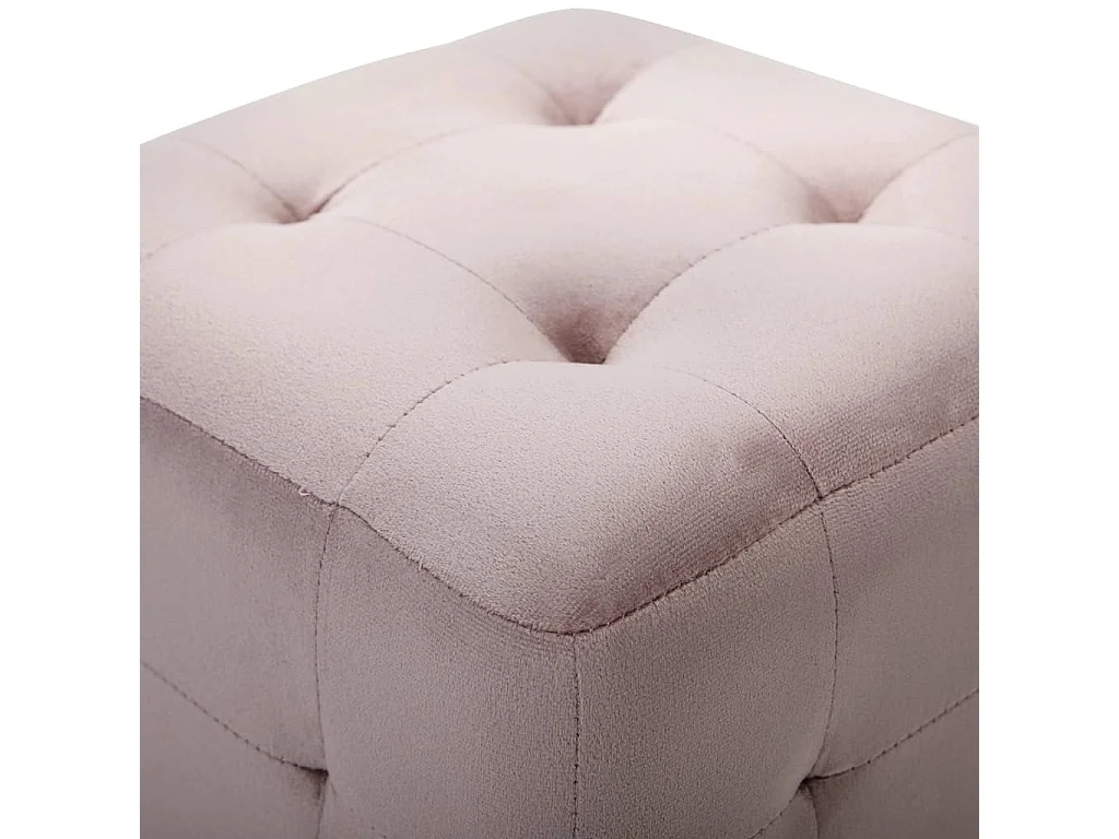 2 piezas Pufs Rosa 30 x 30 x 30 cm Tejido terciopelo