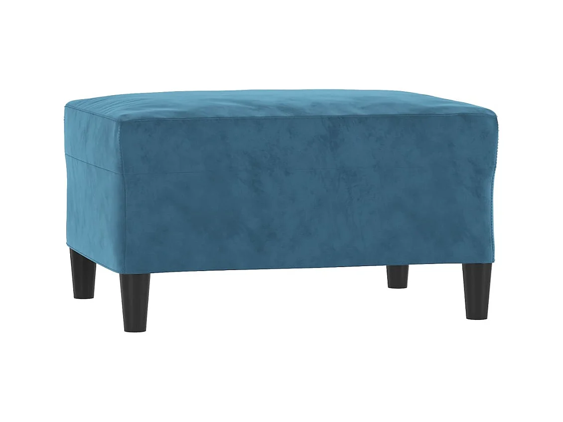 Poggiapiedi blu 70x55x41 cm velluto